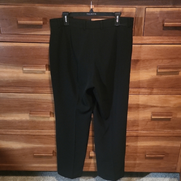 Black Full-Length Pants with Textured Surface and Wide Waistband - Picture 3 of 3
